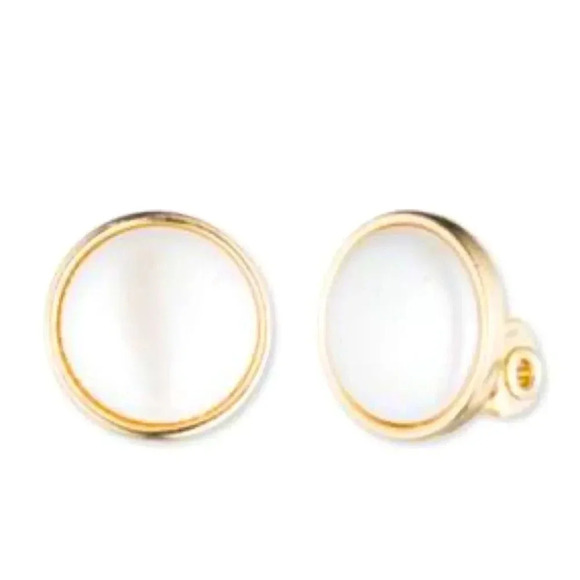Anne Klein Gold-Tone Faux Pearl Clip Earrings - Picture 2 of 6